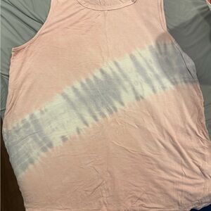Casual Pink and Gray Tie-Dye maternity Tank Top